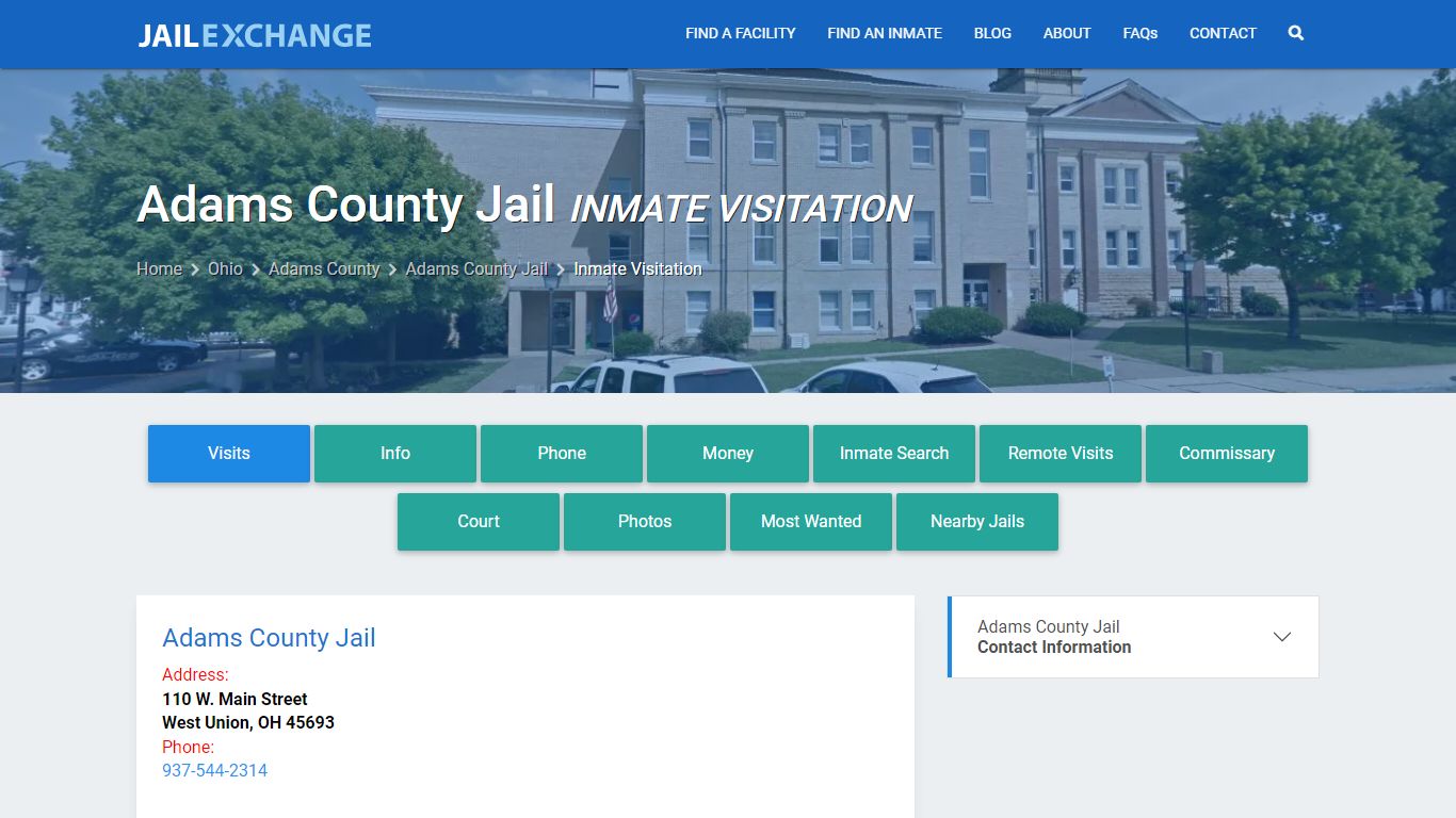 Inmate Visitation - Adams County Jail, OH - Jail Exchange